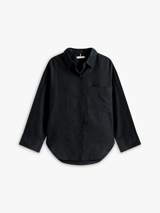 LINEN EASY SHIRT, BDS -BLACK